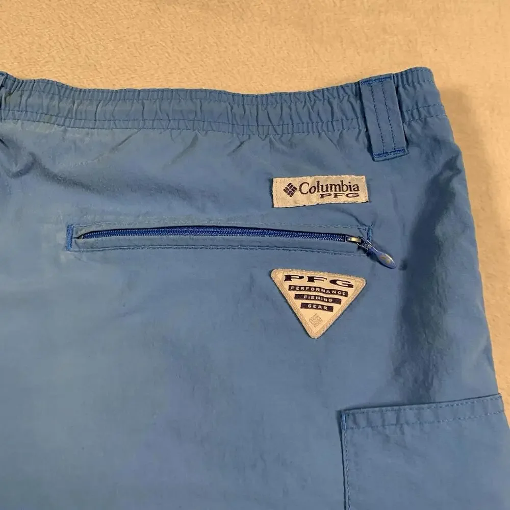 Columbia Swim‎ Trunks Mens Large Blue Board Shorts Omni Shield Outdoors Swimming